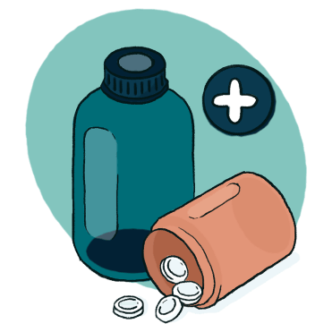 Bottled tablets vector graphic
