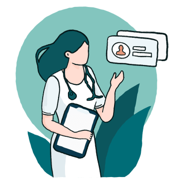 Female doctor vector graphic.